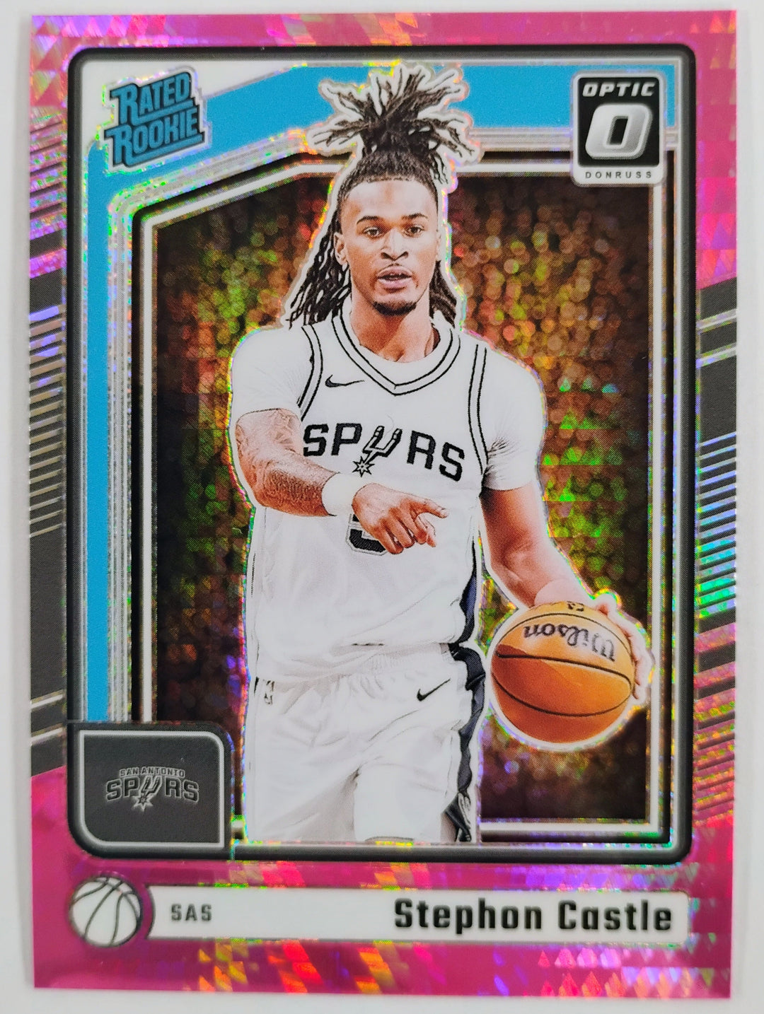 2024-25 Donruss Optic Basketball Stephen Castle RC Hyper Pink Prizm