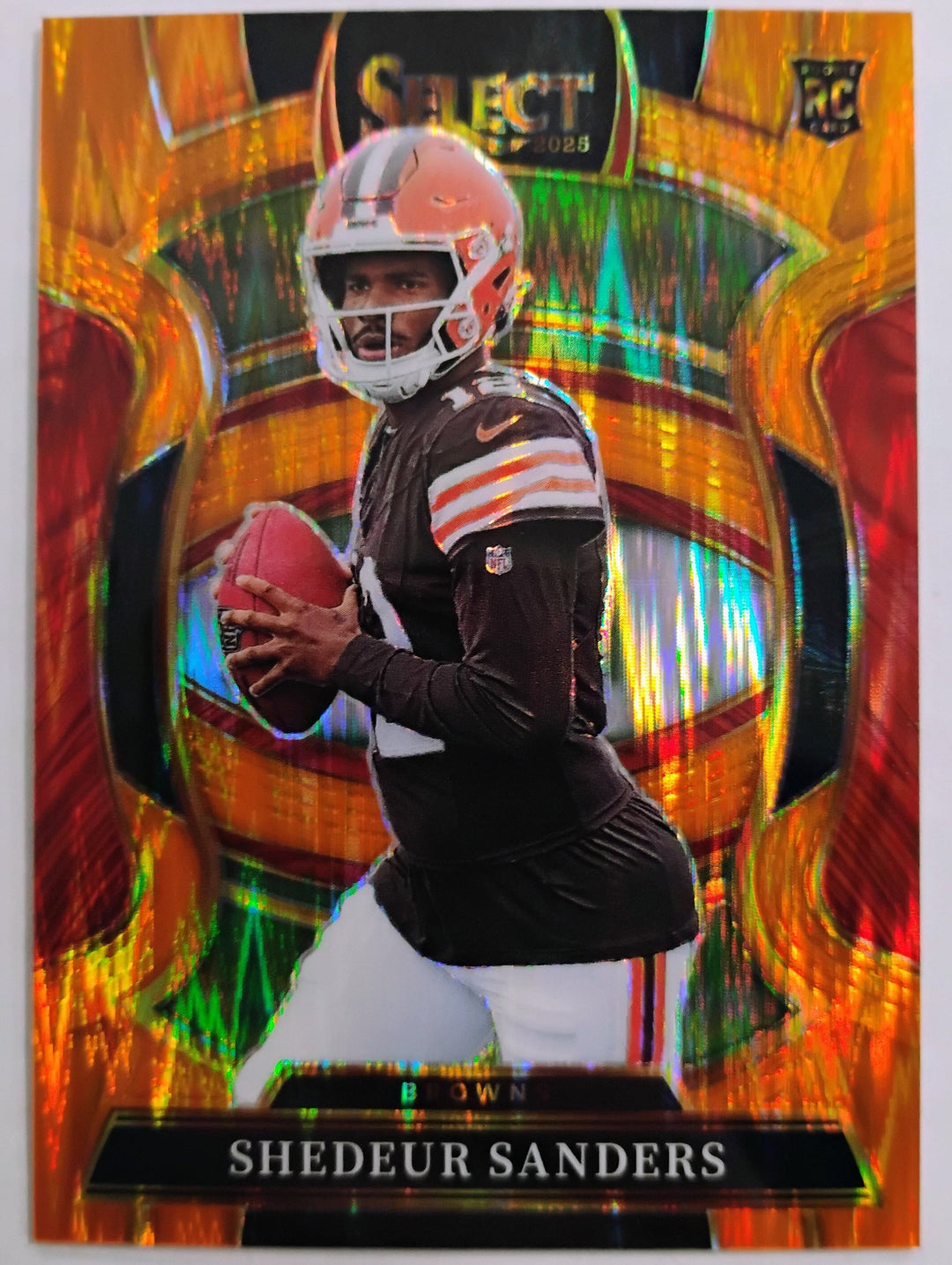 2025 Panini Select Football Sheduer Sanders #54 Concourse Orange Shock Prizm 213/499