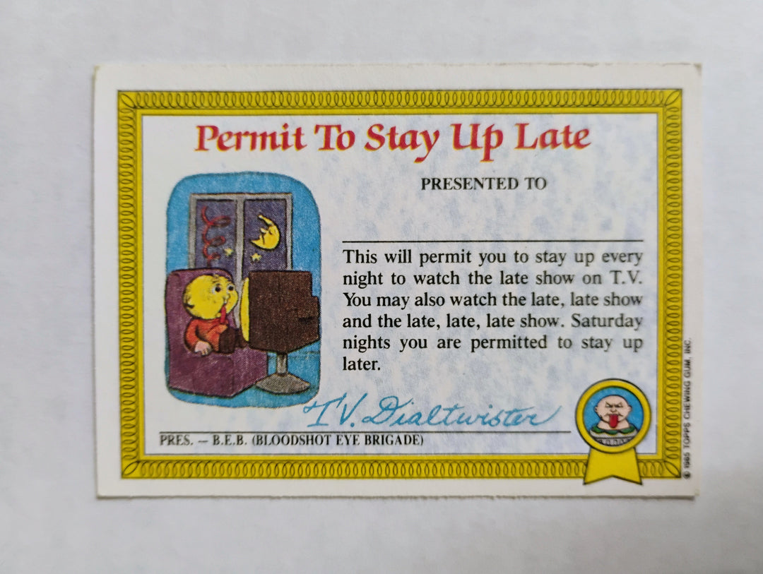 1985 Topps Garbage Pail Kids UK MINI Nasty Nick 1a