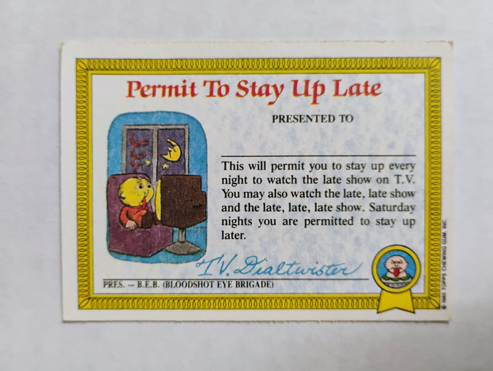 1985 Topps Garbage Pail Kids UK MINI Nasty Nick 1a