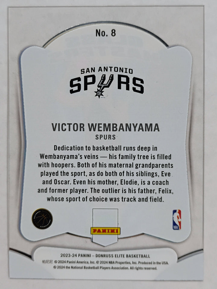 2023-24  Donruss Elite Basketball Victor Wembanyama #8 Glass Masters Acetate SP