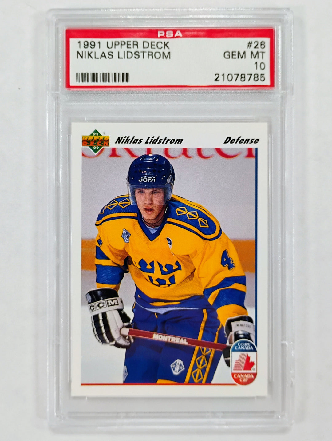 1991 Upper Deck Hockey Niklas Lidstrom #26 PSA 10 GEM MT