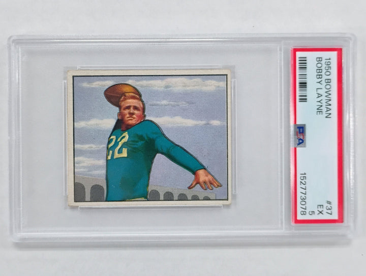 1950 Bowman Football Bobby Layne RC #37 PSA 5 EX