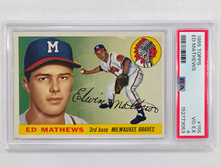 1955 Topps Baseball Ed Matthews #155 PSA 4 VG-EX