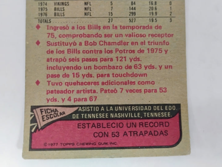 1977 Topps Mexican Football John Holland #17