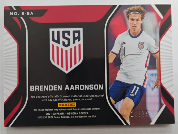 2021-22 Panini Obsidian Soccer Brenden Aaronson #E-BA Eruption 23/75