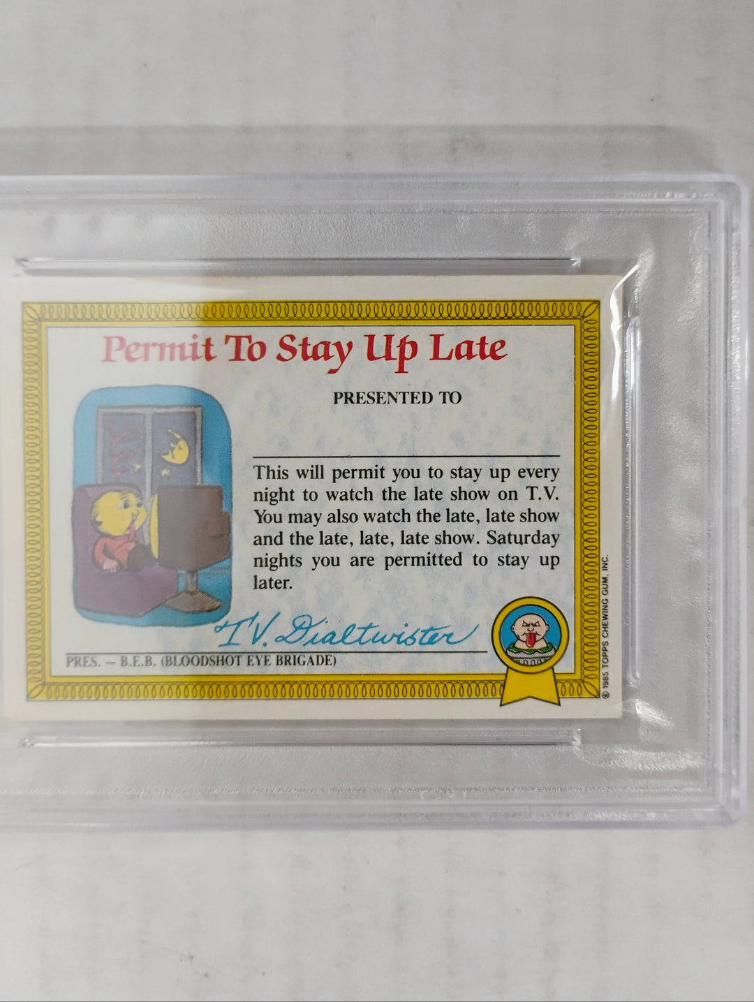 1986 Topps Garbage Pail Kids Nasty Nick 1a U.K. Minis PSA 4 VG-EX