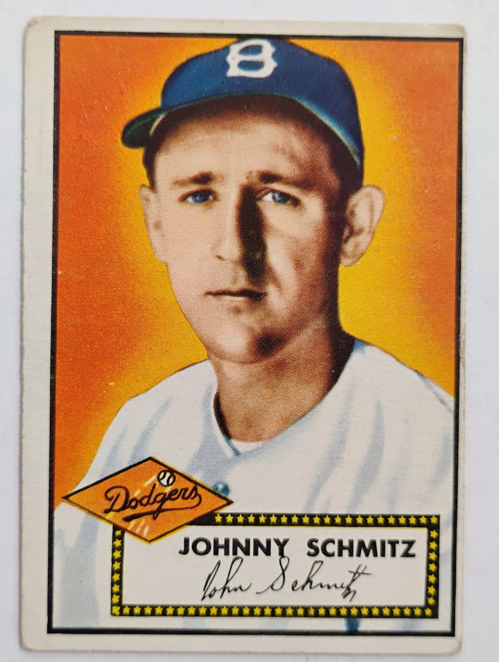 1952 Topps Baseball Johnny Schmitz # 136 Red Back