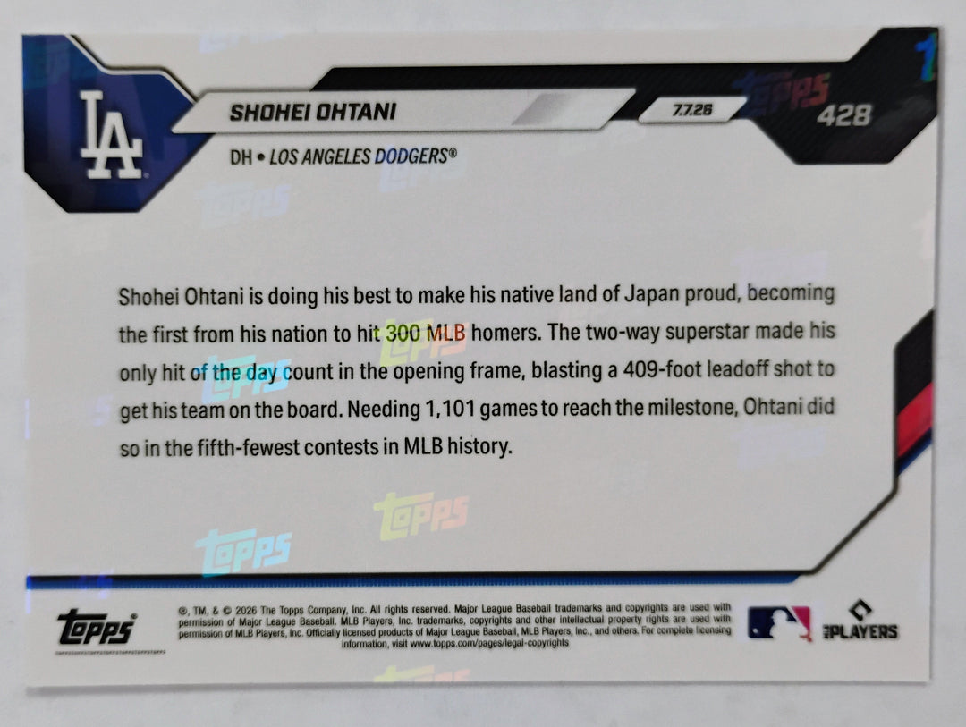 2026  MLB Topps NOW Shohei Ohtani #428