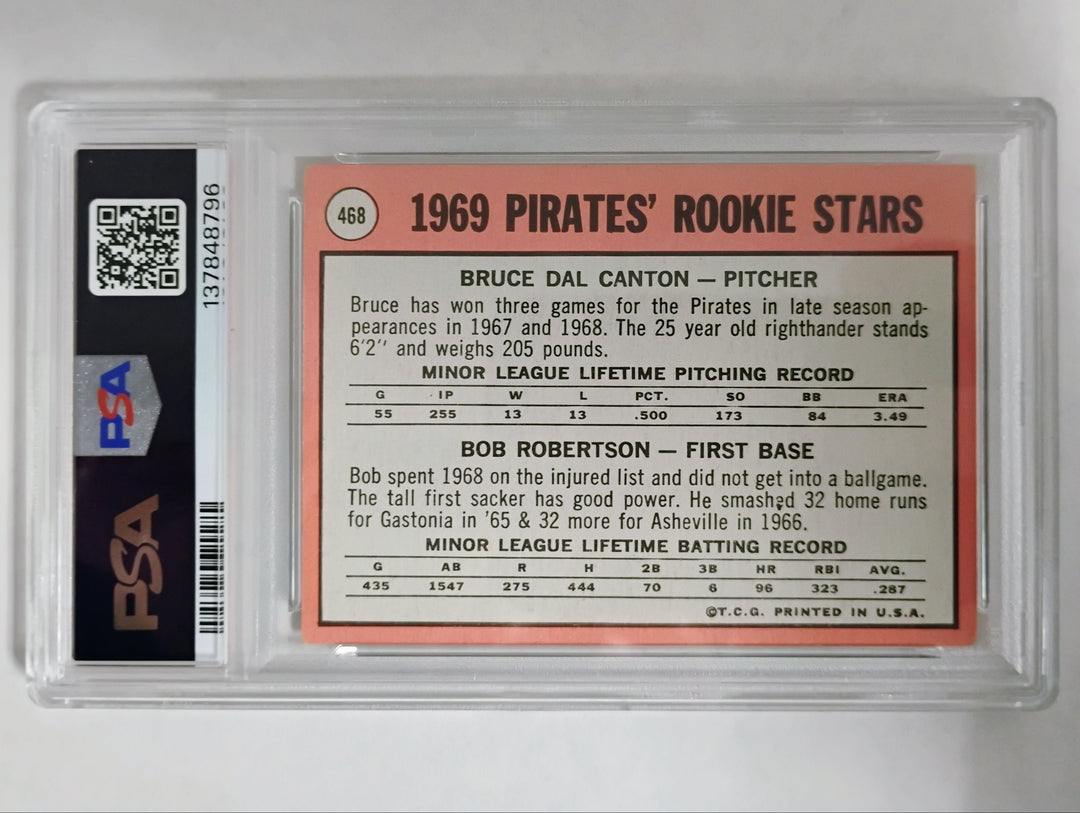 1969 Topps Pirates Rookies #468 Names In White Letter PSA 4.5 VG-EX+