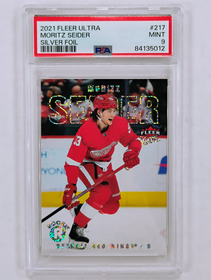 2021 Fleer Ultra Moritz Seider #217 Silver Foil PSA 9 Mint