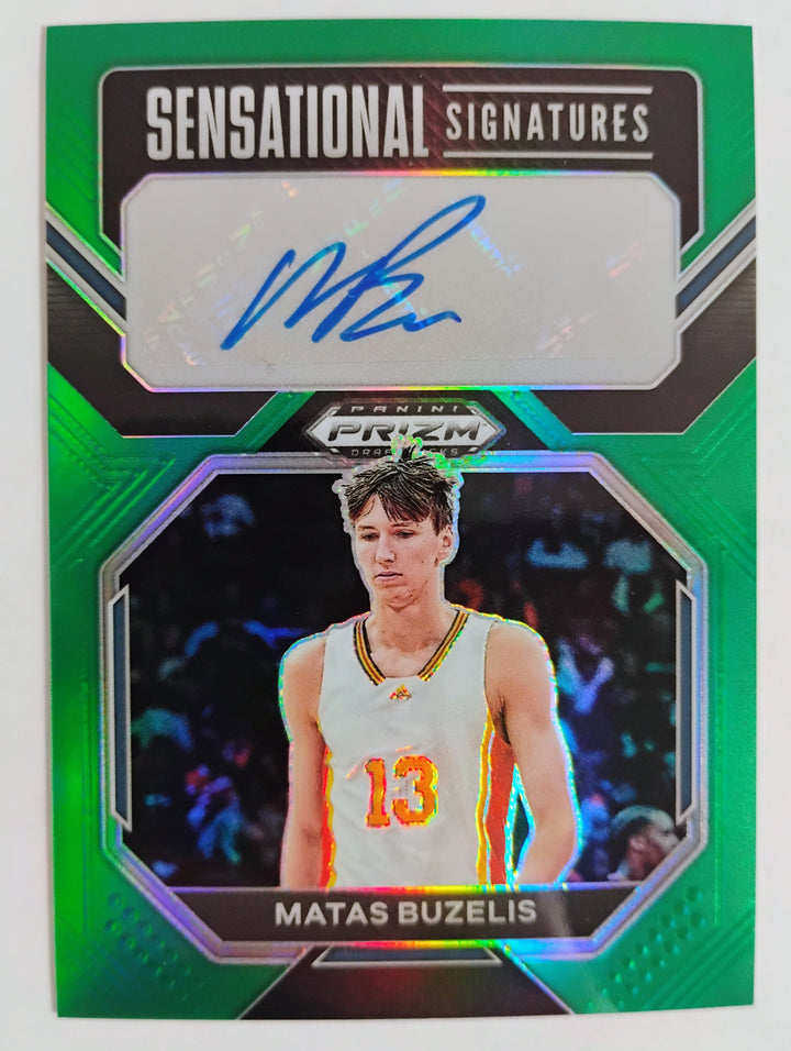 2023 Panini Prizm Draft Picks Basketball Matas Buzelis Sensational Signatures Green Prizm