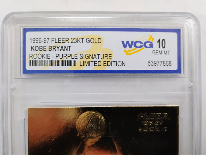 1996-97 Fleer 23KT Gold Kobe Bryant Rookie Purple Signature WCG 10