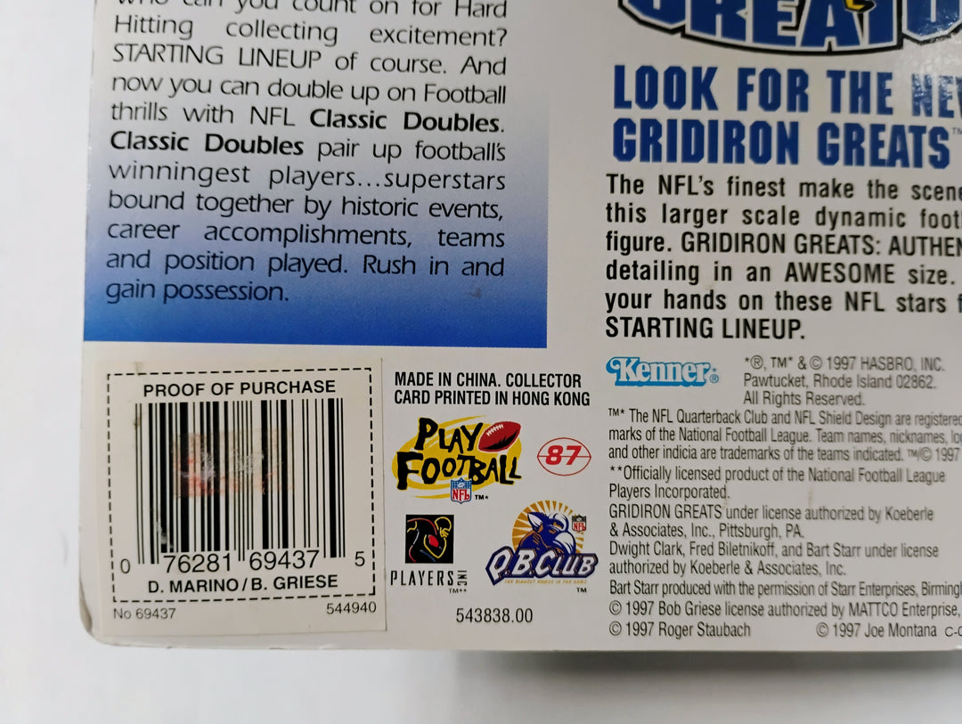 1997 Kenner Starting Lineup Classic Doubles Dan Marino/Bob Griese Sealed