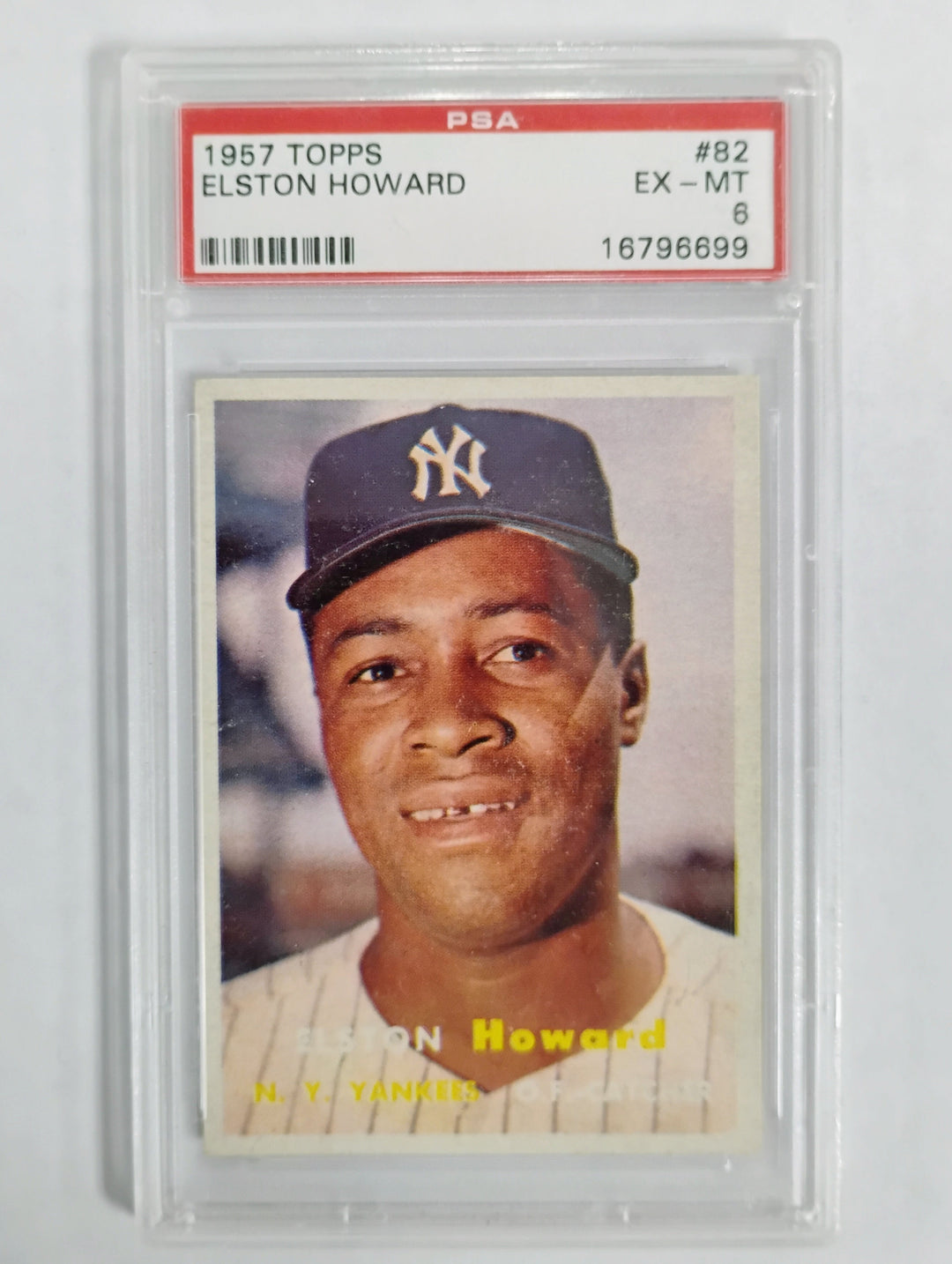 1957 Topps Baseball Elston Howard #82 PSA EX-MT 6