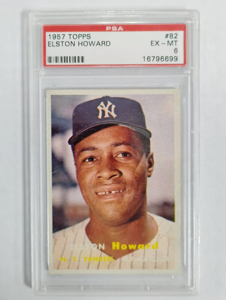 1957 Topps Baseball Elston Howard #82 PSA EX-MT 6