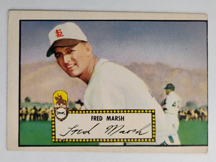 1952 Topps Baseball Fred Marsh  RC #8 Red Back