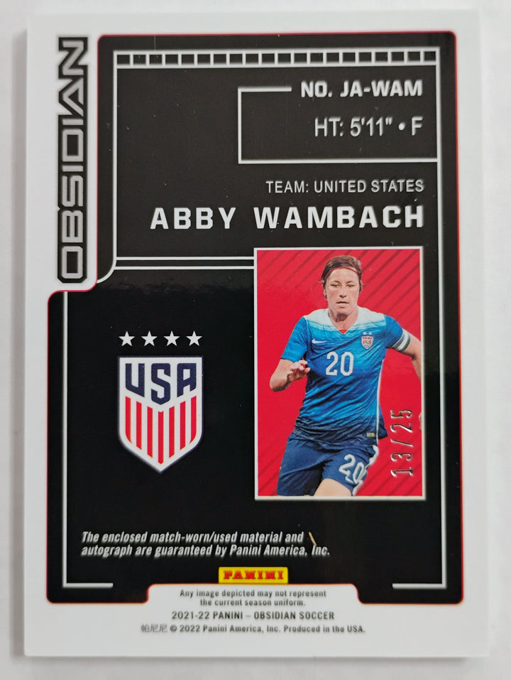 2021-22 Panini Obsidian Soccer Abby Wambach #JA-WAM 13/25
