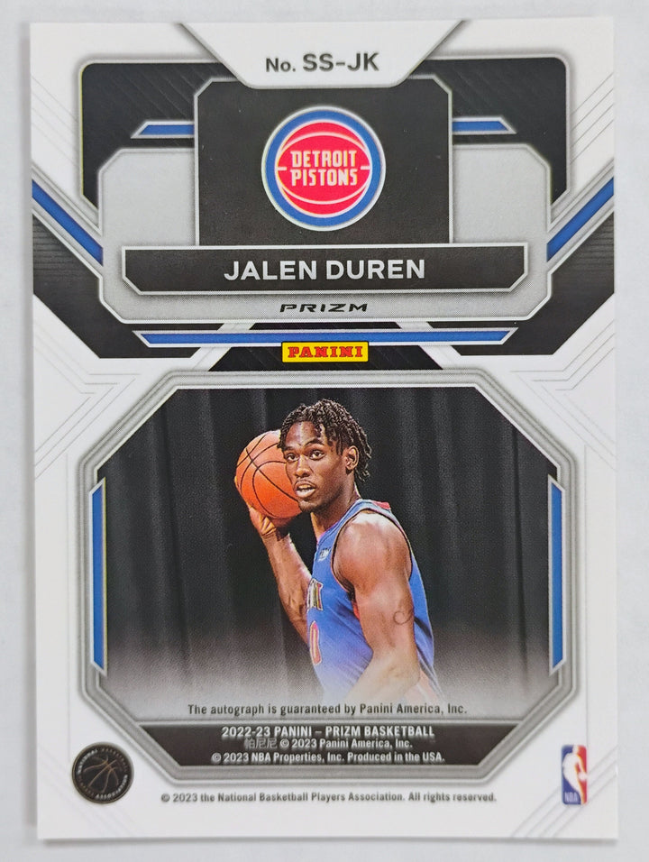 2023 Panini Prizm Basketball Jalen Duren RC #SS-JK Sensational Signitures Red Prizm