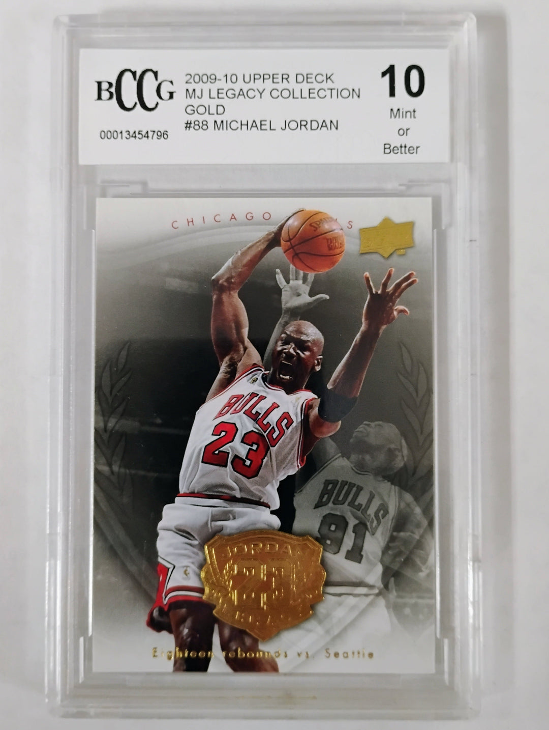 2009-10 Upper Deck Basketball Michael Jordan #88 MJ Legacy Collection Gold BCCG Mint 10