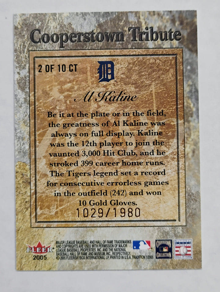2005 Fleer Baseball Al Kaline #2 Cooperstown Tribute /1980