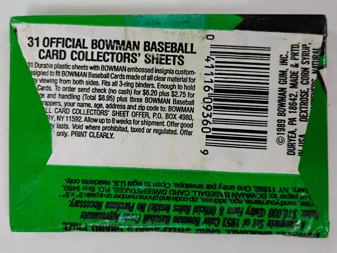 1989 Bowman Baseball Sealed Wax Pack
