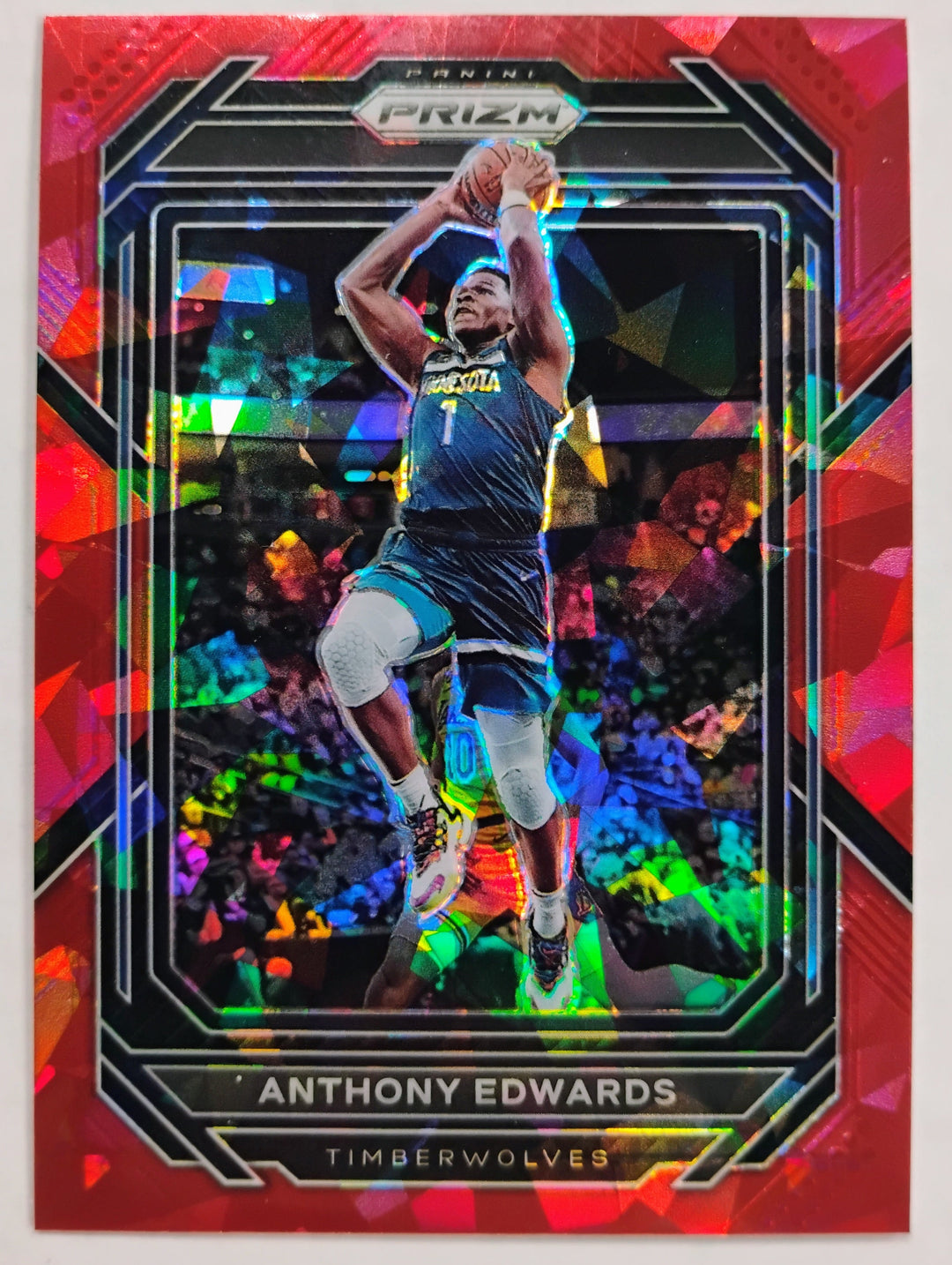2022-23 Panini Basketball Anthony Edwards #56 Red Ice Prizm