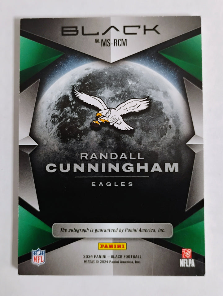 2024 Panini Black Football Randall Cunningham Midnight Signatures #'D 07/10 Gold Auto