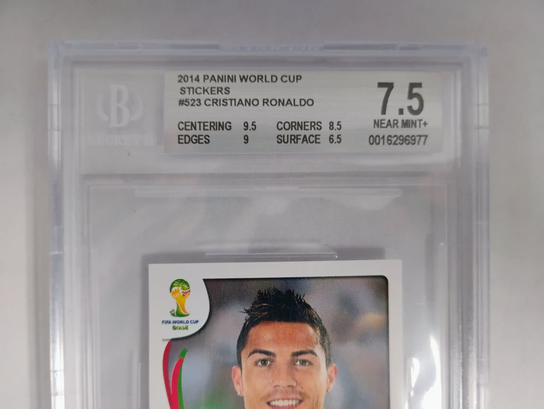 2014 Panini World Cup Soccer Stickers Cristiano Ronaldo BGS 7.5