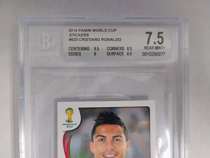 2014 Panini World Cup Soccer Stickers Cristiano Ronaldo BGS 7.5