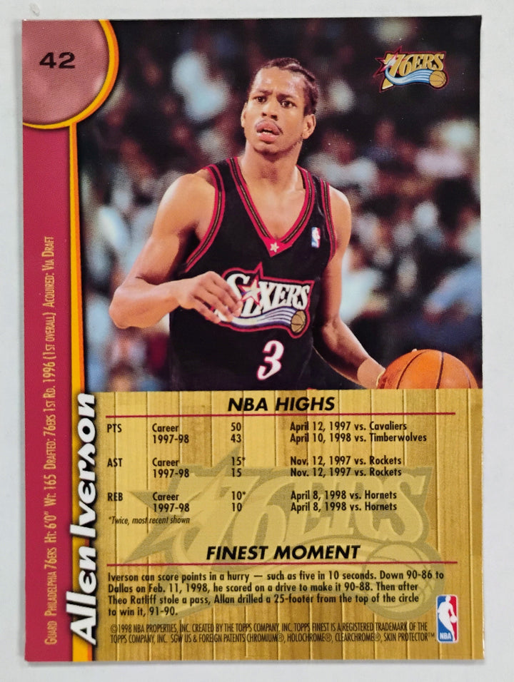 1997-98 Topps Finest Allen Iverson #42 W/ Coating