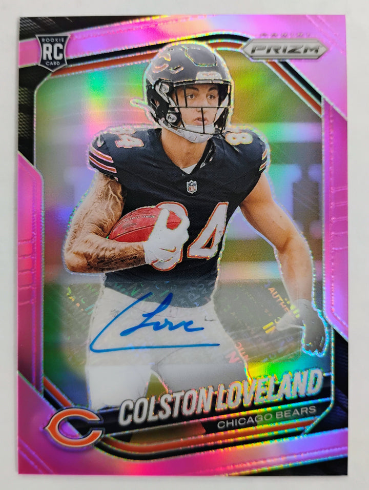 2025 Prizm Football Colston Loveland RC Pink Prizm Auto #319