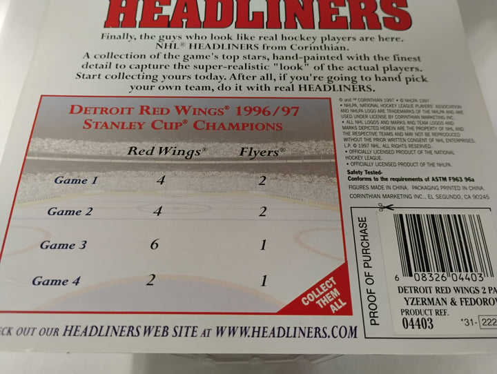 1997 Headliners Detroit Red Wings Stanley Cup Champions Yzerman/Ferorov Sealed