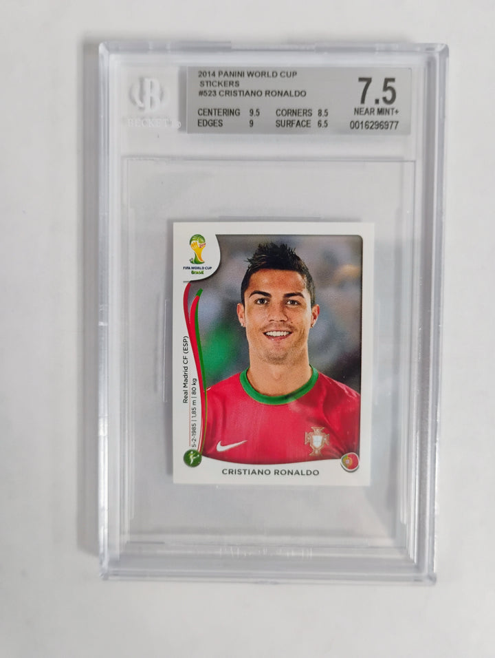 2014 Panini World Cup Soccer Stickers Cristiano Ronaldo BGS 7.5