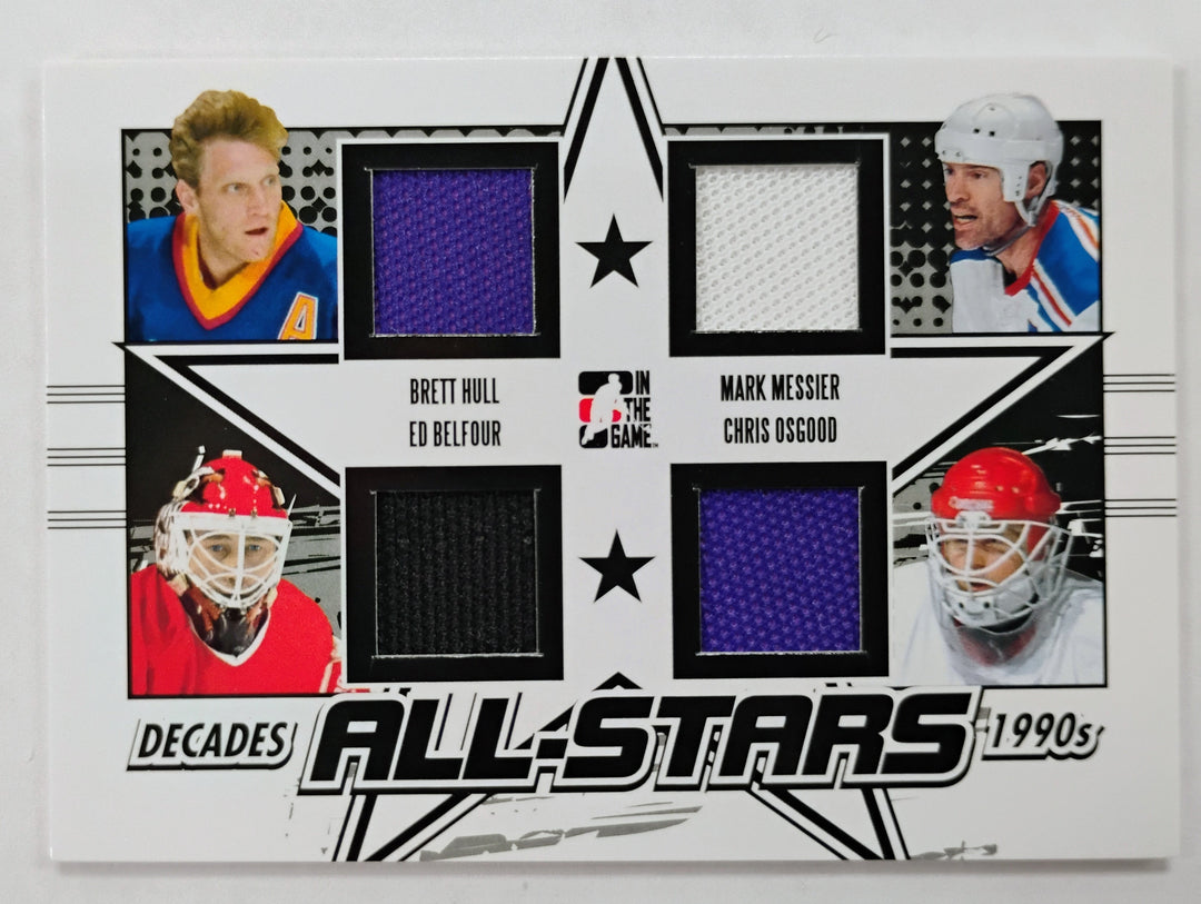 2013-14 In The Game Hockey Decades 1990s All-Stars #AS-07 Hull/Messier/Belfour/Osgood
