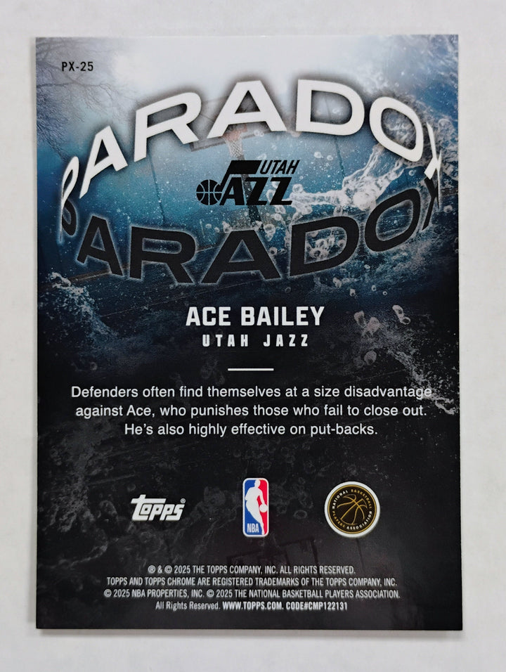 2025-26 Topps Chrome Basketball Ace Bailey RC #PX-25 Paradox SSP