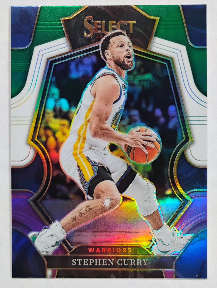 2022-23 Panini Select Basketball Stephen Curry #127 Premier Level Green/White/Purple Prizm