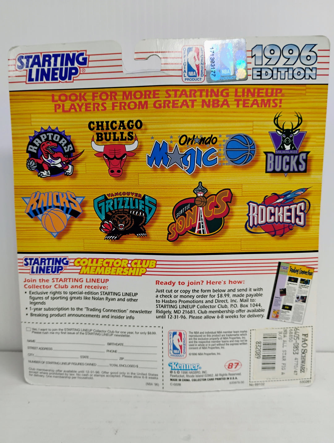 1996 Starting Lineup Alonzo Mourning   NBA50