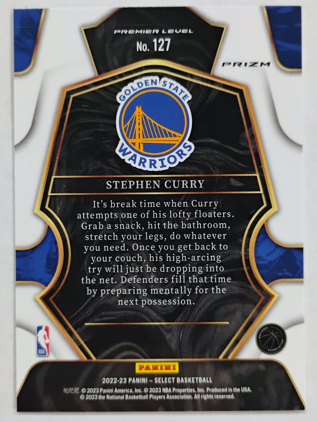 2022-23 Panini Select Basketball Stephen Curry #127 Premier Level Green/White/Purple Prizm
