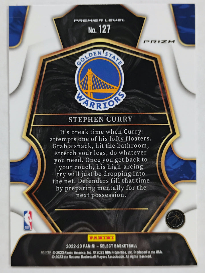 2022-23 Panini Select Basketball Stephen Curry #127 Premier Level Green/White/Purple Prizm