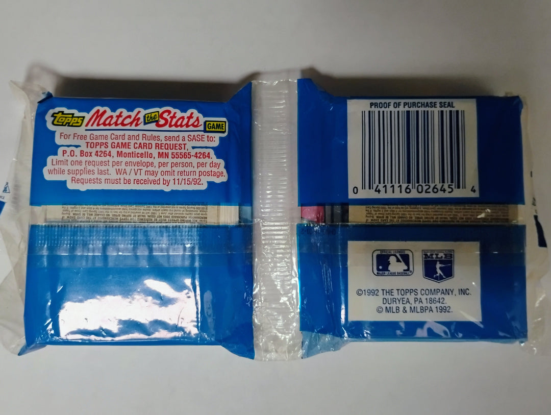 1992 Topps Baseball Jumbo Pak
