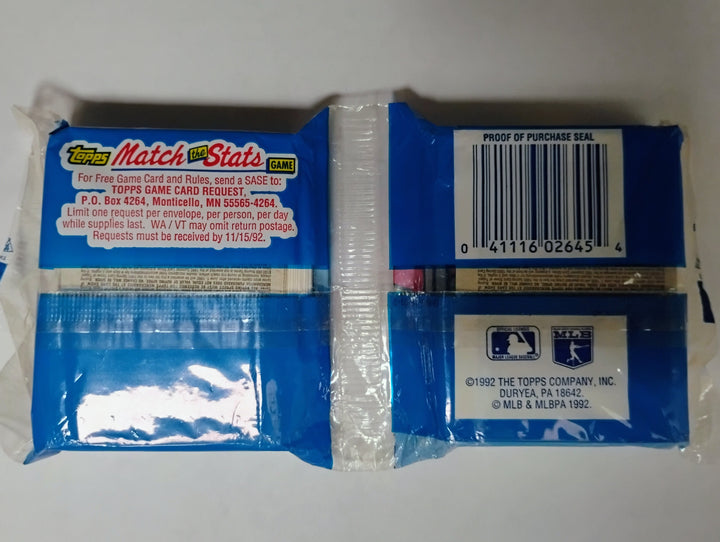 1992 Topps Baseball Jumbo Pak