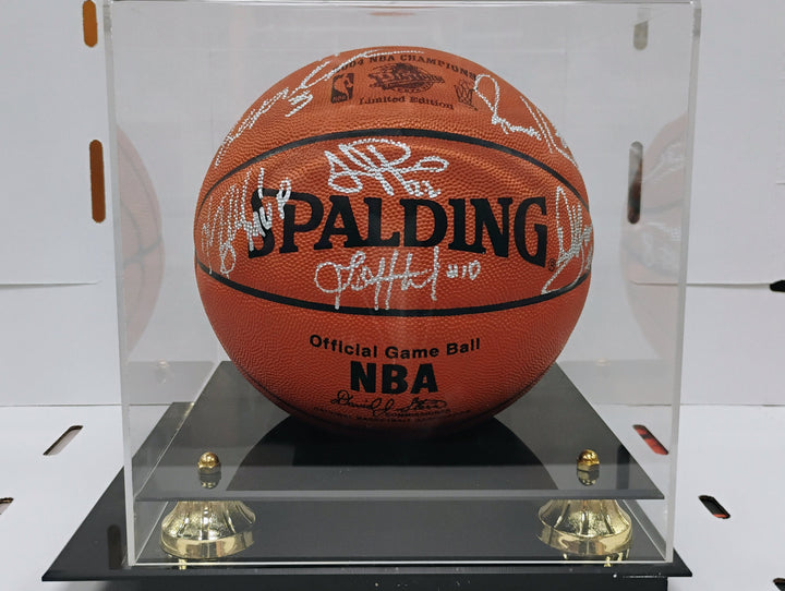 2004 Detroit Pistons NBA Champions Limited Edition Spalding Official Game Basketball Autographed W/ Display Case