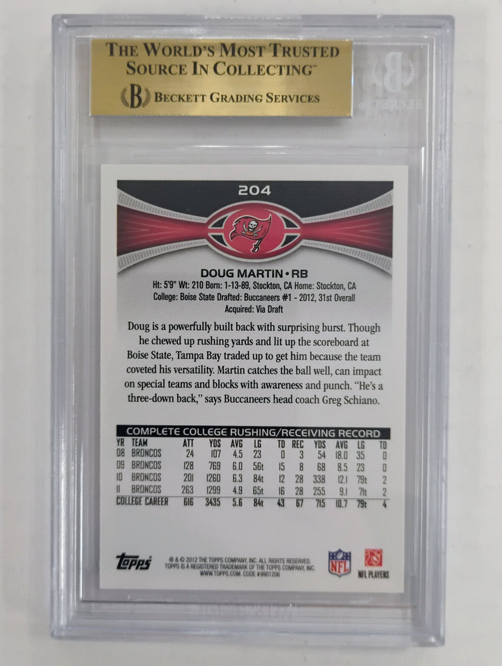 2012 Topps Football Doug Martin RC #204C Cutting Pose BGS 9.5