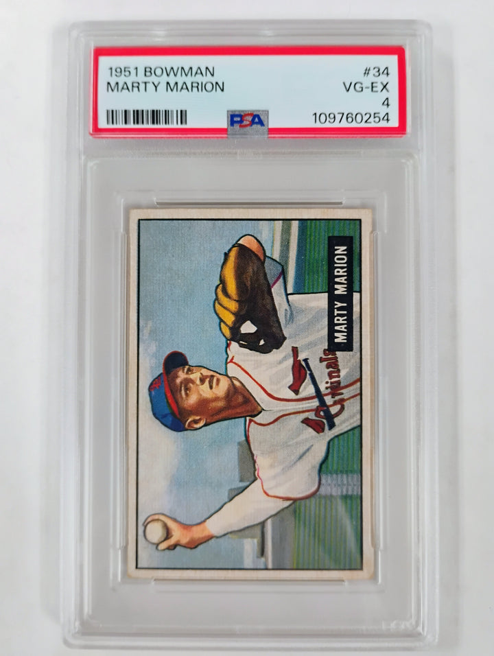 1951 Bowman Baseball Marty Marion #34 VG-EX PSA 4 Partial Set Break