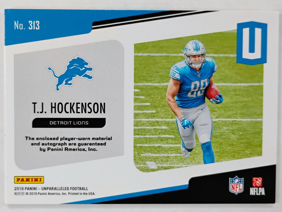 2019 Panini Unparalleled Football T.J. Hockenson #313 Auto/Relic