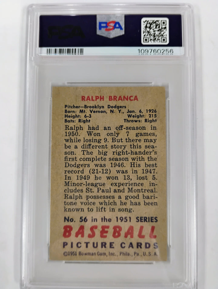 Bowman Ralph Branca #56 VG-EX+ 4.5