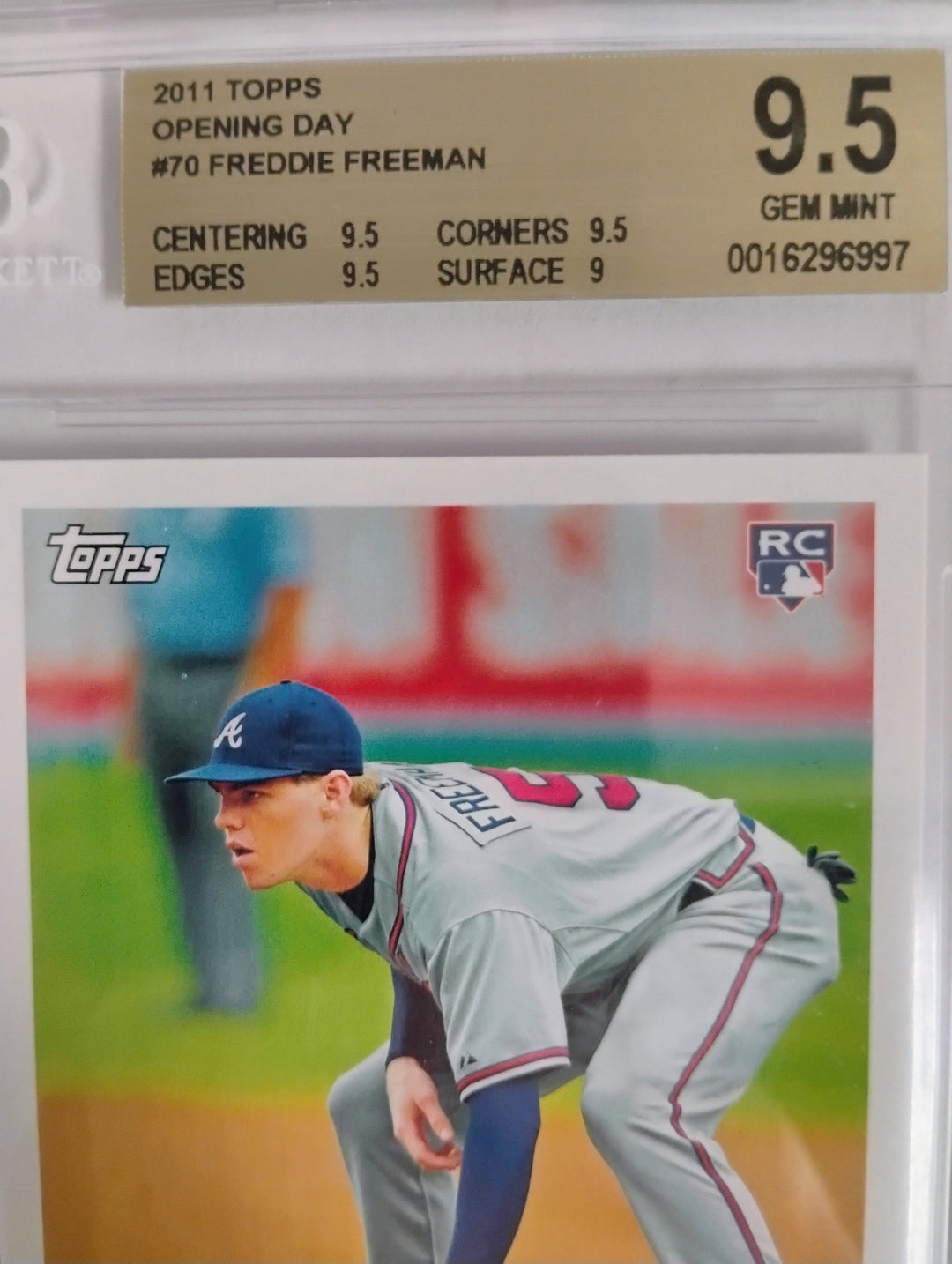 2011 Topps Opening Day Baseball Freddie Freeman Rookie BGS 9.5
