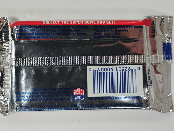 1990 Pro Set Super Bowl XXV 25th  Ann. Football Sealed Pack W/Bubble Gum
