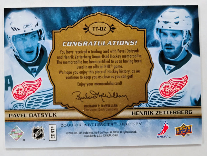 2008-09 Upper Deck Artifacts Hockey Pavel Datsyuk/Henrik Zetterburg #TT-DZ Tundra Tandems 21/25